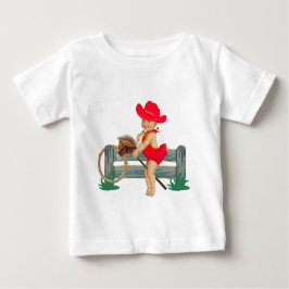 Western Rodeo Cowgirl på Stick Horse T Shirt