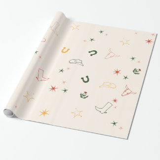 Western, Rodeo, Cowgirl Wrapping Papper Presentpapper