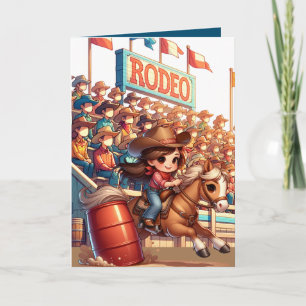 Western Rodeo Häst Cowgirl Tunntavling Anpassad Kort