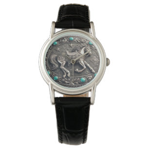 Western Rodeo Horse med Turquise eWatch Watch Watc Armbandsur