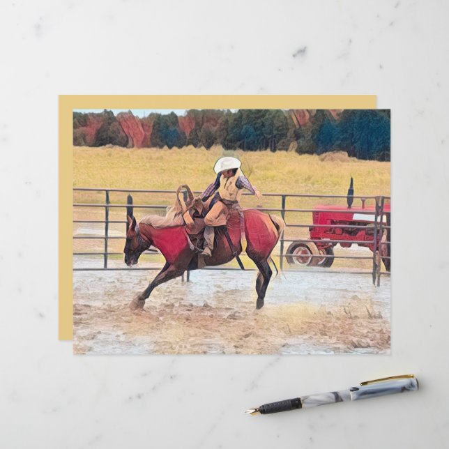 Western Rodeo Land Horse Riding Art (Fram/Back In Situ)
