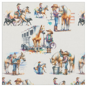 Western Rodeo Little Cowgirl and Palomino Horse Tyg