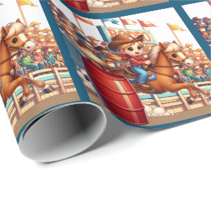 Western Rodeo Little Cowgirl Barrel Tävla Presentpapper