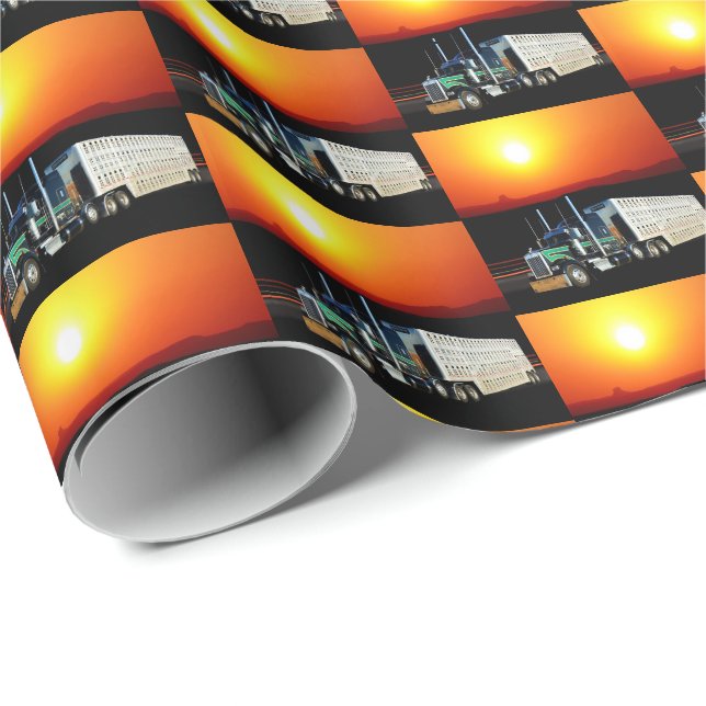 Western Rodeo Livestock Cattle Hauling Lastbil Presentpapper (Rullad Hörn)