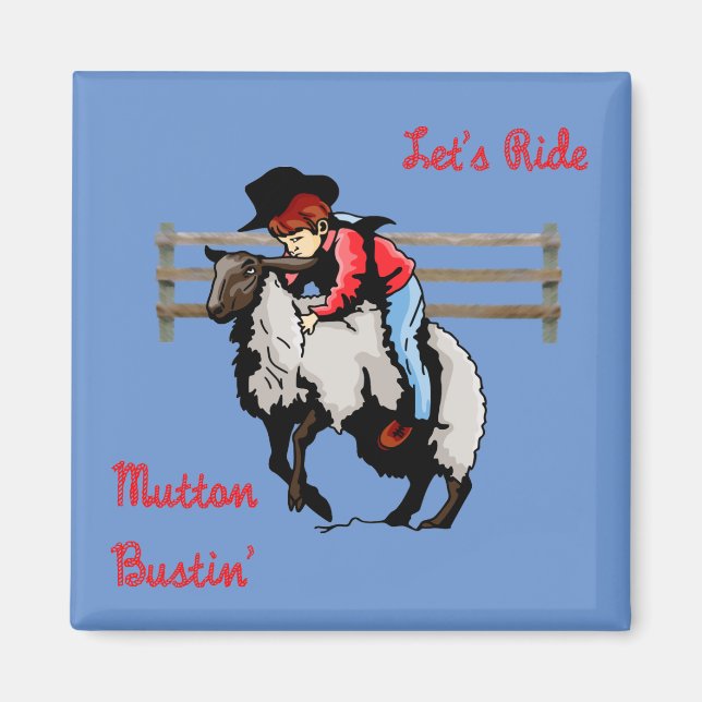 Western Rodeo Mutton Bustin' Magnet (Framsidan)