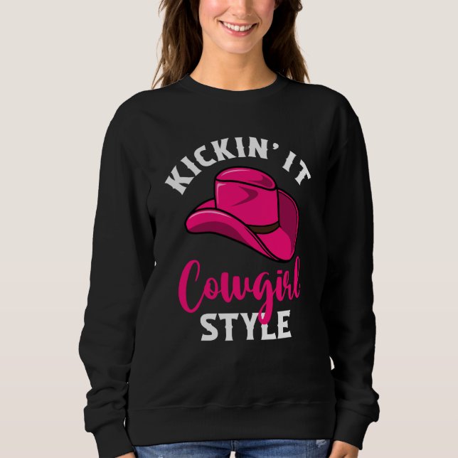 Western Rodeo Southern Texas Kickin' It Cowgirl St T Shirt (Framsida)