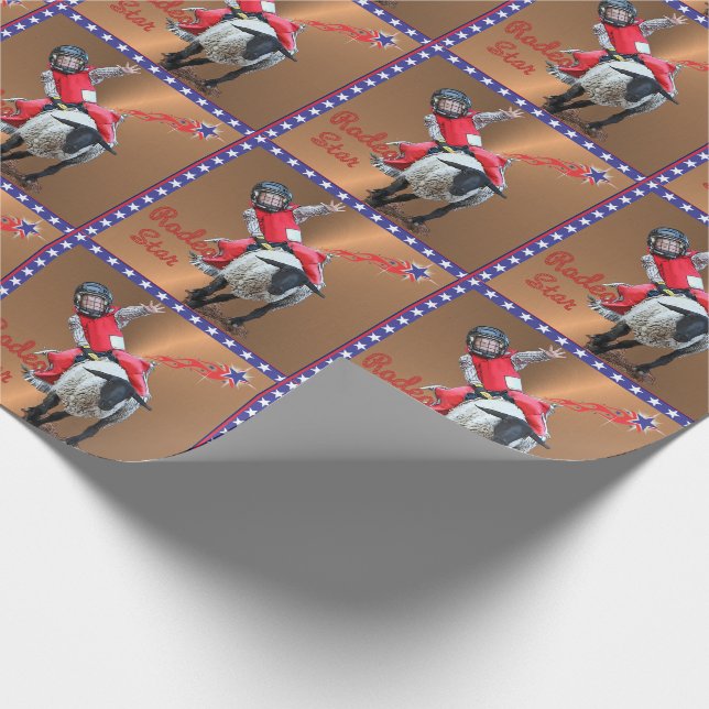 Western Rodeo Star Mutton Busting Kid Presentpapper (Hörn)