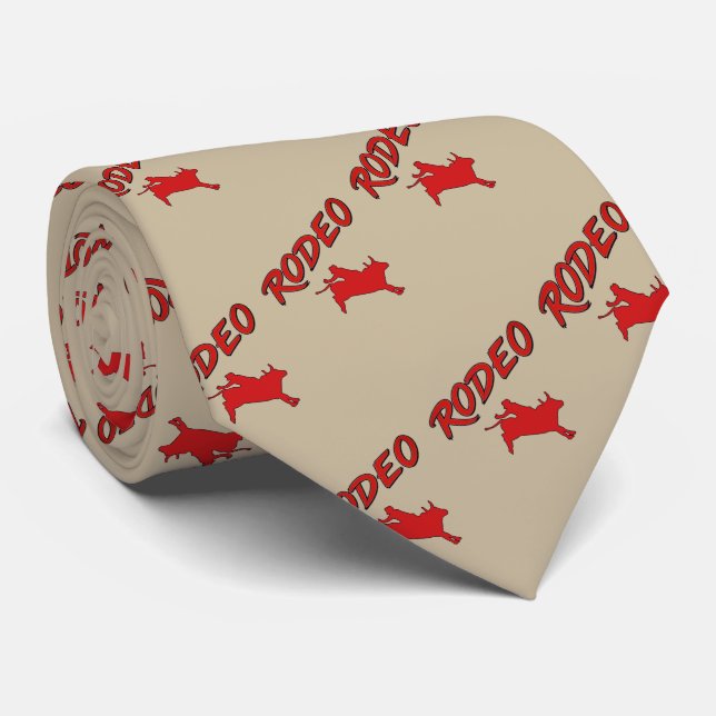 Western Rodeo Text och Bucking Bull in Red Slips (Rullad)