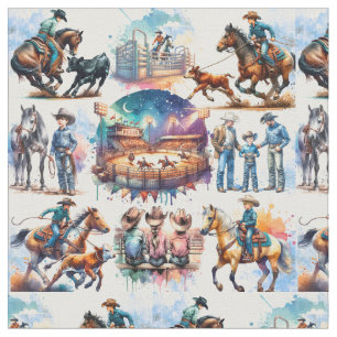 Western Rodeo Ung Cowboy Kalvslipning Tyg