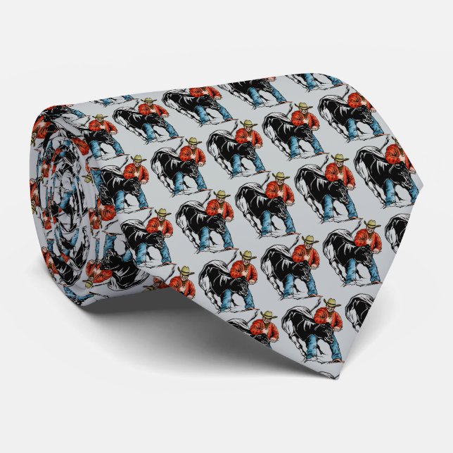 Western RodeoCowboy Steer Wrestling Manar Necktie Slips (Rullad)