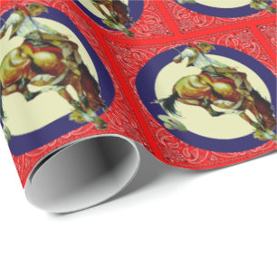 Western RodeovintageCowboy på att sparka bakut Presentpapper