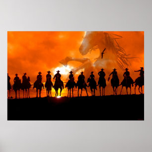 Western röppningstid för rodeohäst poster konst