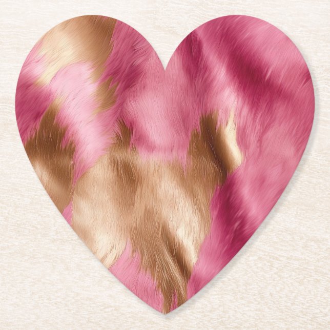 Western Rosa Guld Brown Cowgirl Cowhide Underlägg Papper (Framsida)