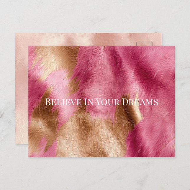 Western Rosa Guld Cowgirl Cowhide Vykort (Fram/baksida)