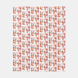 Western rosa orange cowgirl fleecefilt