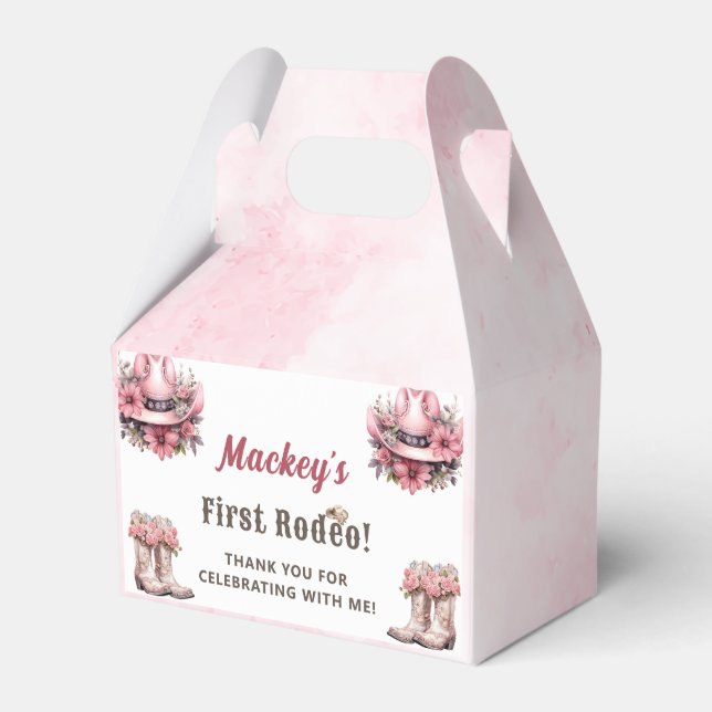 Western Rustic Blommigt Cowgirl-Födelsedagsfest Presentaskar (Framsidan Sidan)