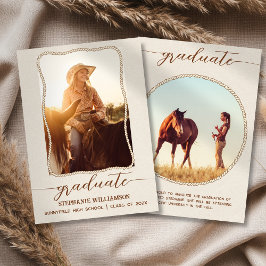 Western Rustic Brown Rope Photo Script Graduation Meddelande