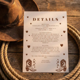 Western Rustic Casual Wedding Country Details Tilläggskort