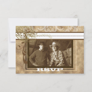 Western Rustic Chic Swirls Bröllop OSA Kort