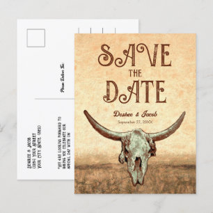 Western Rustic Country Rodeo Spara Datum Meddelande Vykort