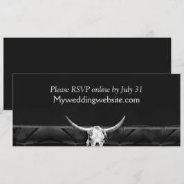 Western Rustic Land Black and White Bull Skull
