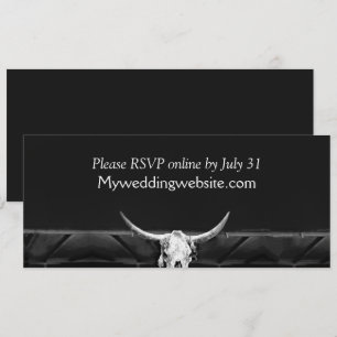 Western Rustic Land Black and White Bull Skull