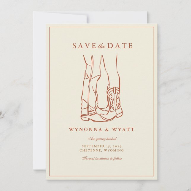 Western Rustic Modern Foto Spara Datum  Datumet (Framsida)