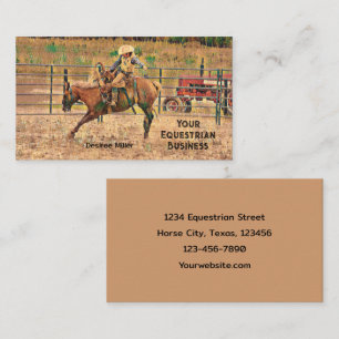 Western Rustic Rodeo CowboyHorse Riding Visitkort