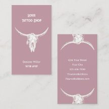 Western Rustic Rosa Tatto Shop Bull Skull