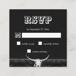 Western Rustik Black and White Bull Skull OSA Tilläggskort