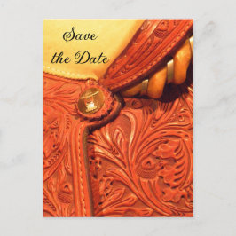 Western Saddle Country Bröllop Spara Datumet Meddelande Vykort