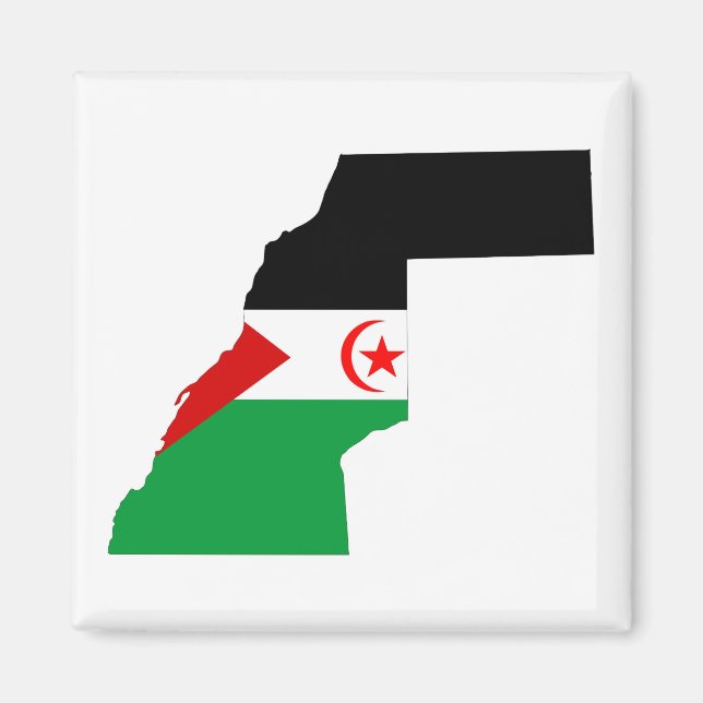 western sahara land flagga karta-formsymbol magnet (Framsidan)