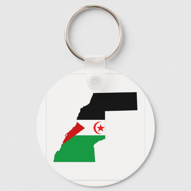 western sahara land flagga karta-formsymbol nyckelring (Framsida)