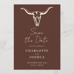 Western Save the Date Rustik Boho Ko Skalle Spara Datumet
