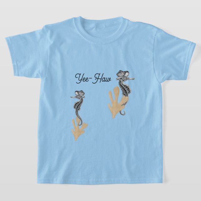 Western Seahorse Cowboy T Shirt (Laydown)