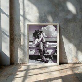 Western sjö - Cowgirl Poster Skriv ut