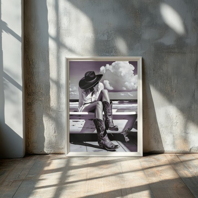 Western sjö - Cowgirl Poster Skriv ut (Skapare uppladdad)