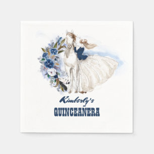 Western sjöflicka och horse Quinceanera Pappersservett