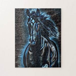 Western skönhetVild Mustang Blue Tones Pussel