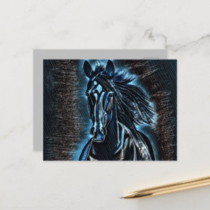 Western skönhetVild Mustang Blue Tones Vykort