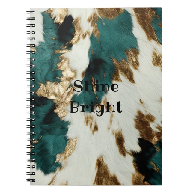 Western Smaragd Guld Vit Konästläder  Anteckningsbok (Framsidan)