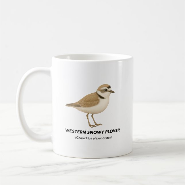Western Snowy Plover - Kaliforniens fåglar Kaffemugg (Vänster)