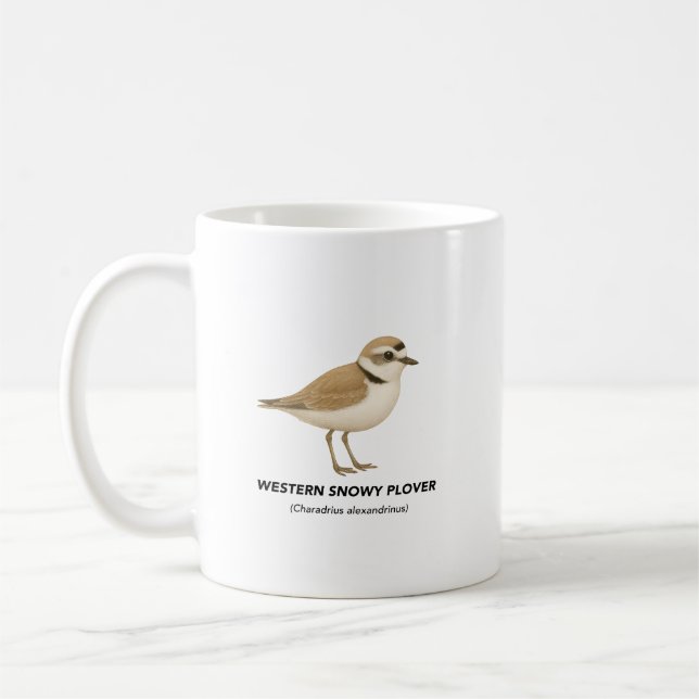 Western Snowy Plover - Kaliforniens fåglar Kaffemugg (Vänster)