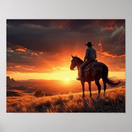 Western solnedgång (11 x 14) poster
