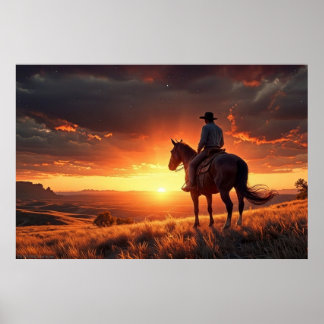 Western solnedgång (24 x 36) poster