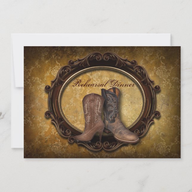 western sommardag i Cowboy bröllop Rehearsal Inbjudningar (Baksida)