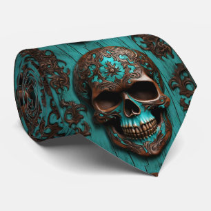 Western Southern Brown Turkvoise Sugar Skull Slips