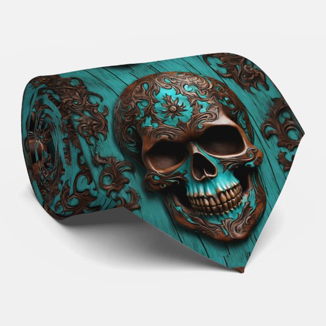 Western Southern Brown Turkvoise Sugar Skull Slips (Rullad)