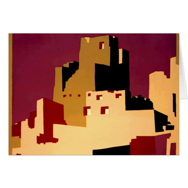 Western Southwest Pueblo WPA National Hälsningskort (Framsidan Horizontal)