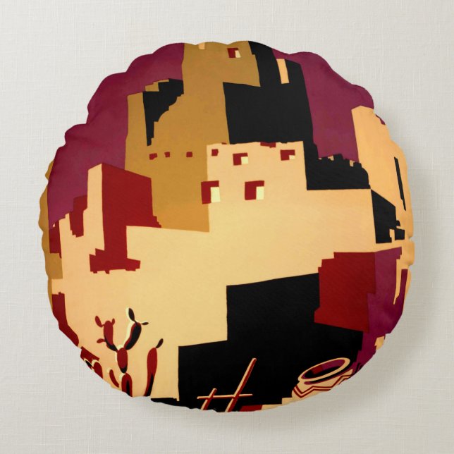 Western Southwest Pueblo WPA National Rund Kudde (Framsidan)